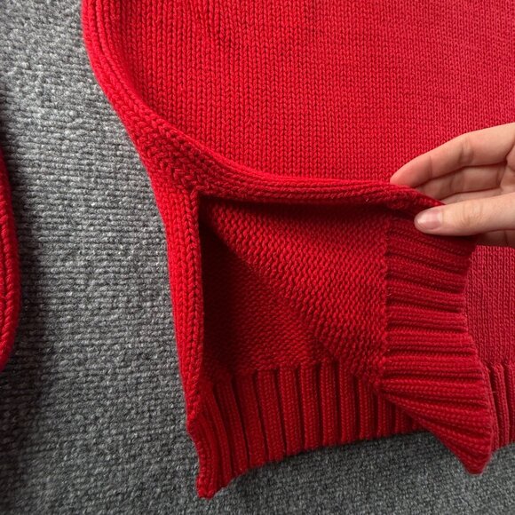 Ralph Lauren Polo Jeans Knit Flag Sweater Graphic USA Heavyweight Red Pullover - Picture 14 of 16